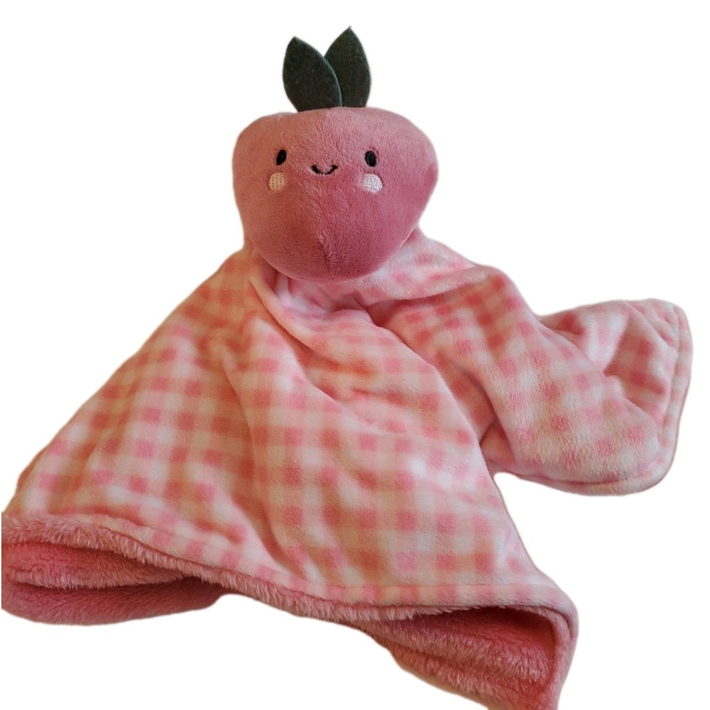 Carters Just One You Lovey Strawberry‎ Security Blanket Pink Gingham Plush Toy